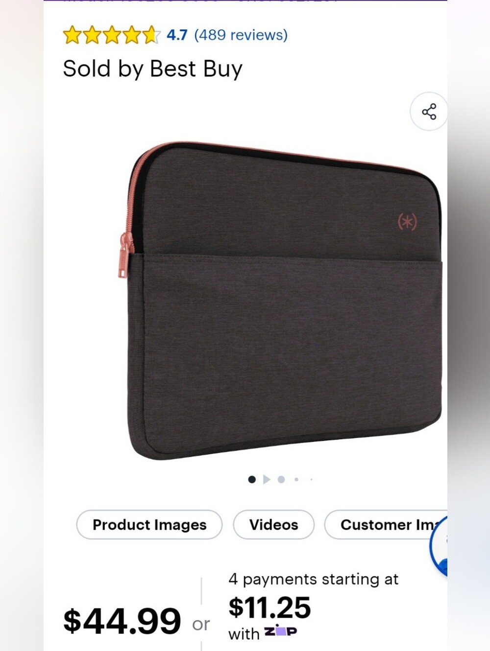 Speck Laptop Sleeve Dark Gray And Rose Gold